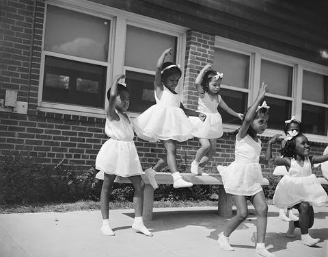 A dance group: Frederick Douglass housing project